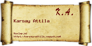 Karsay Attila névjegykártya